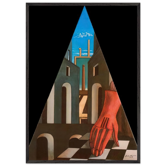 METAPHYSICAL TRIANGLE 1958 - Giorgio de Chirico Framed Art Print – Black Wooden Frame - Default Title - -Framed Art Print