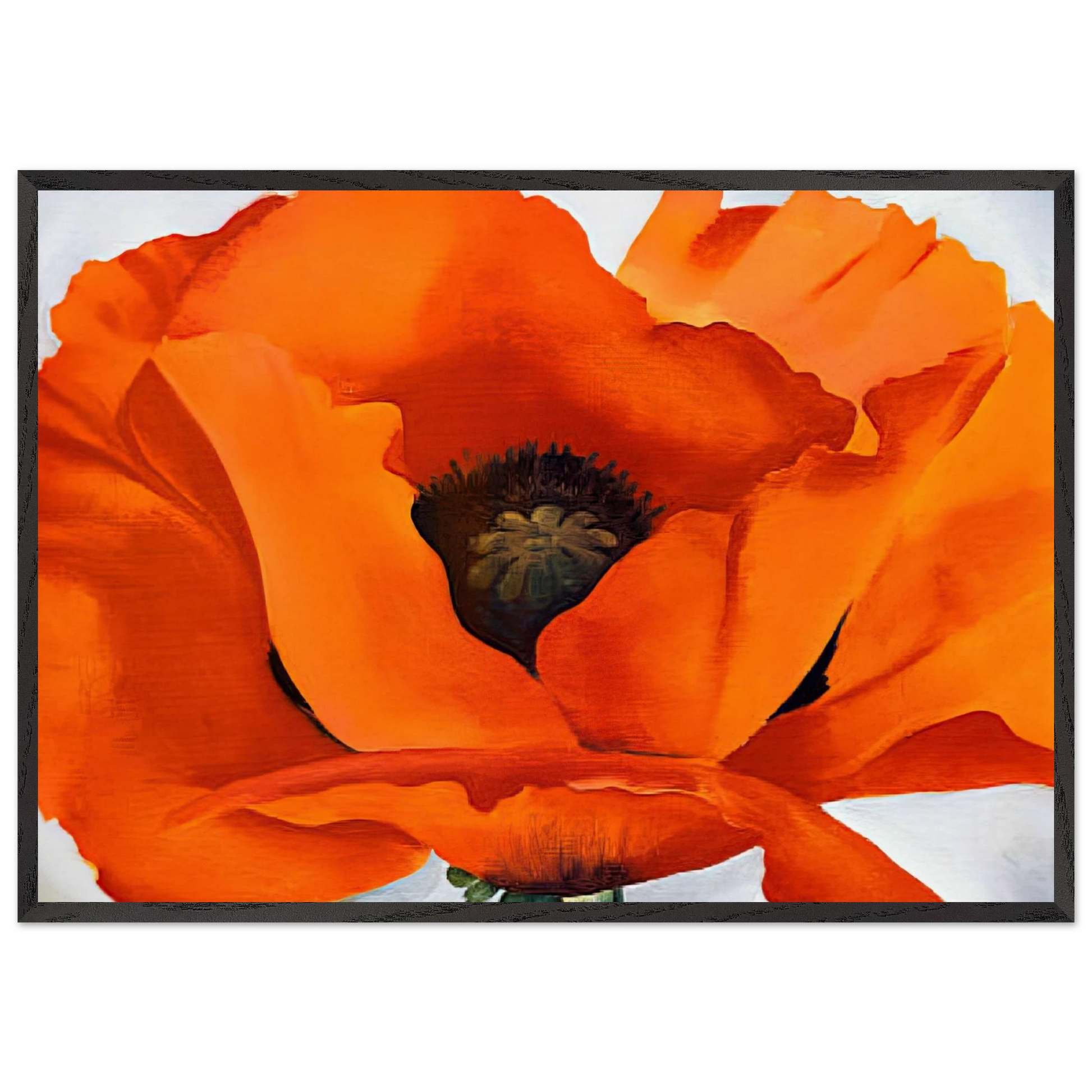 Red Poppy - Georgia OKeeffe 70x100 cm / 28x40 inches Framed Art Print – Black Wooden Frame
