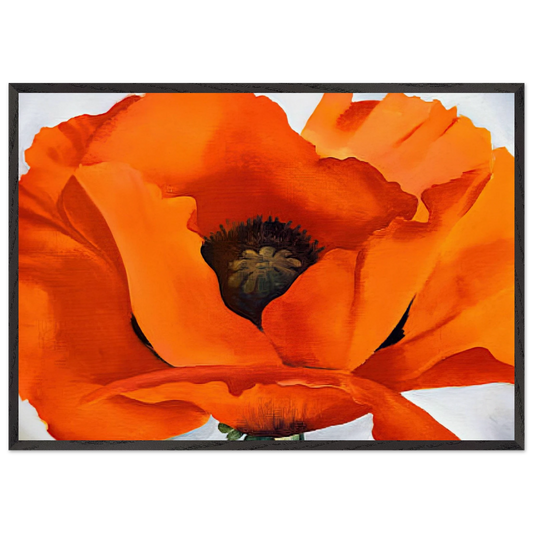 Red Poppy - Georgia OKeeffe Framed Art Print – Black Wooden Frame - Default Title - -Framed Art Print