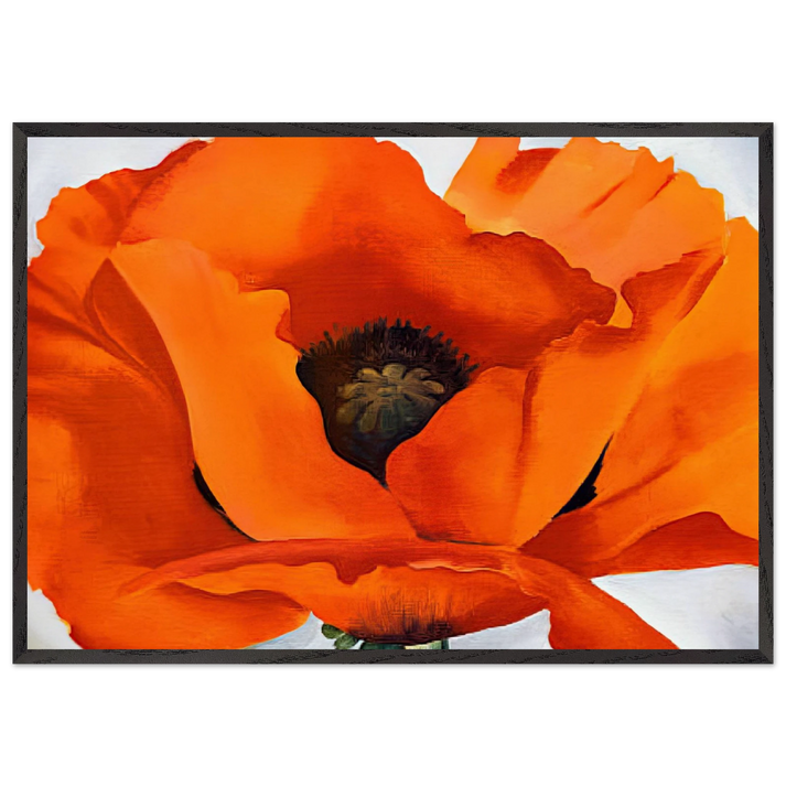Red Poppy - Georgia OKeeffe 70x100 cm / 28x40 inches Framed Art Print – Black Wooden Frame