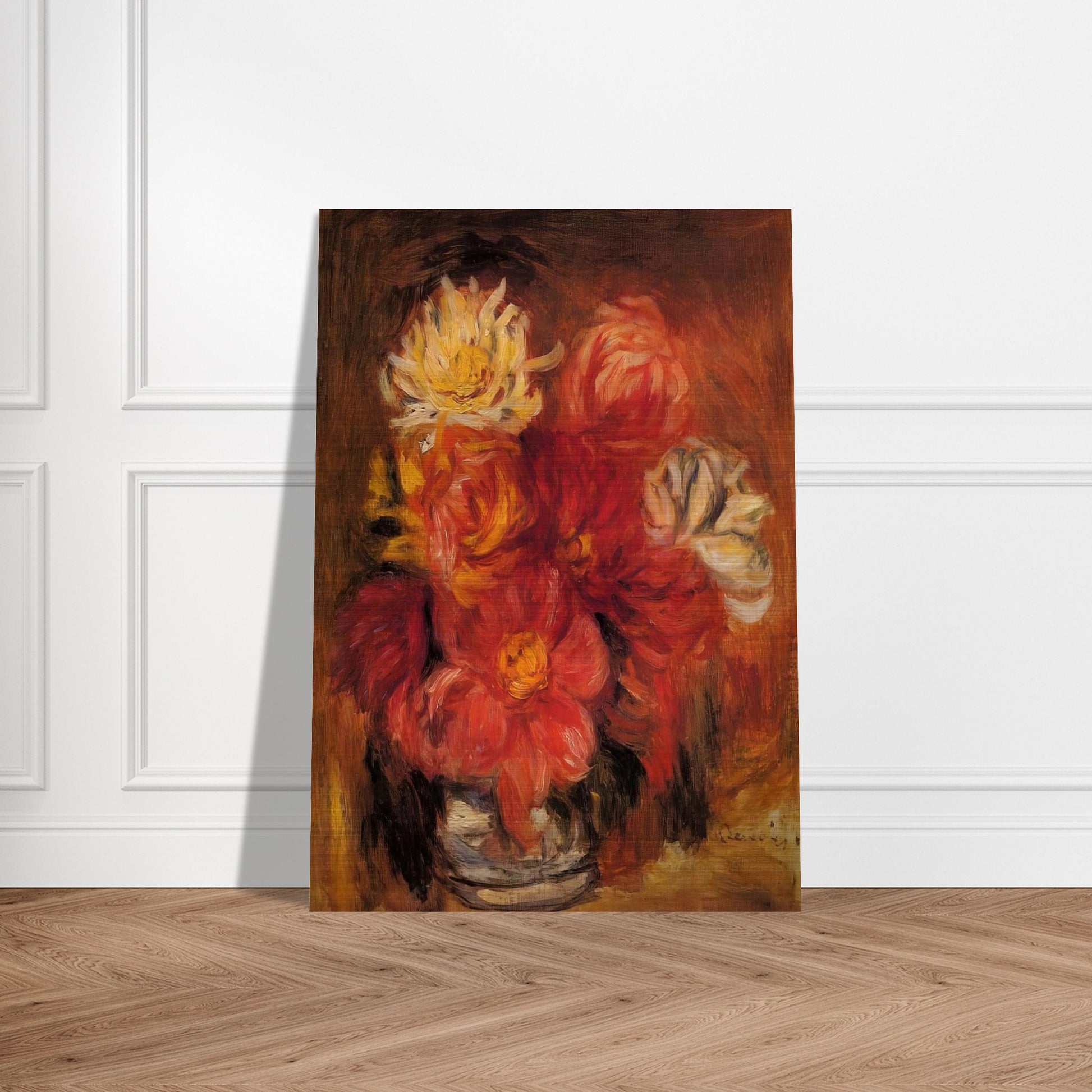 Dahlias - Pierre-Auguste Renoir Brushed Aluminum Print - 70x100 cm / 28x40 inches | Pierre-Auguste Renoir Aluminum Print | Pierre-Auguste Renoir Prints