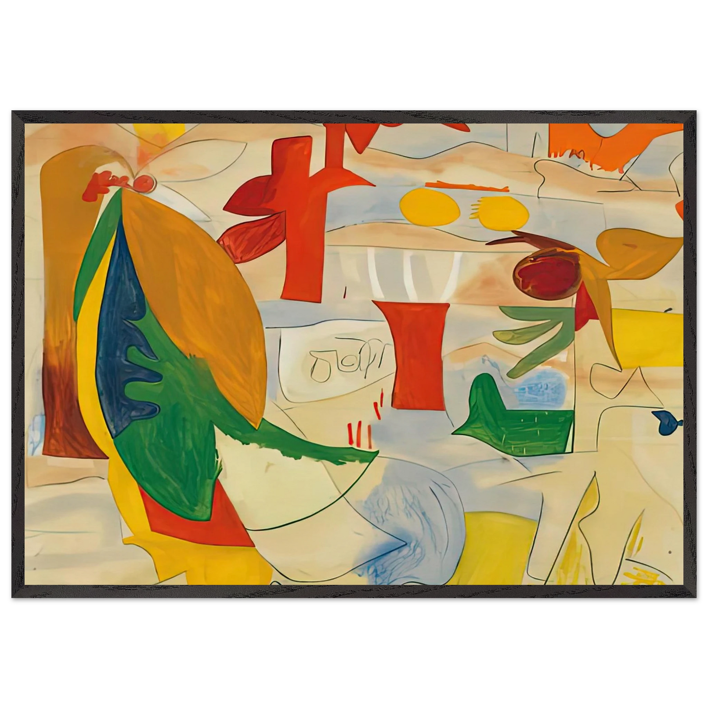 Abstract Landscape 1951- - Helen Frankenthaler Framed Art Print – Black Wooden Frame - Default Title - -Framed Art Print