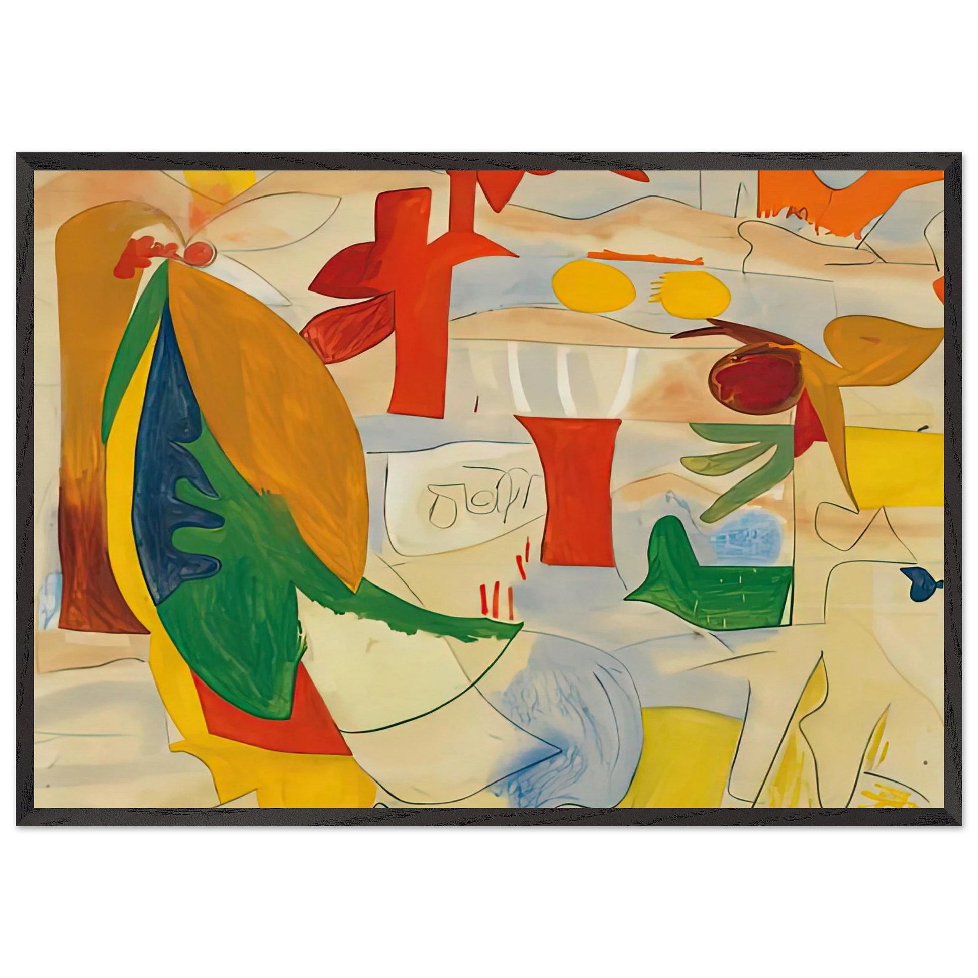 Abstract Landscape 1951- - Helen Frankenthaler Framed Art Print – Black Wooden Frame - Default Title - -Framed Art Print