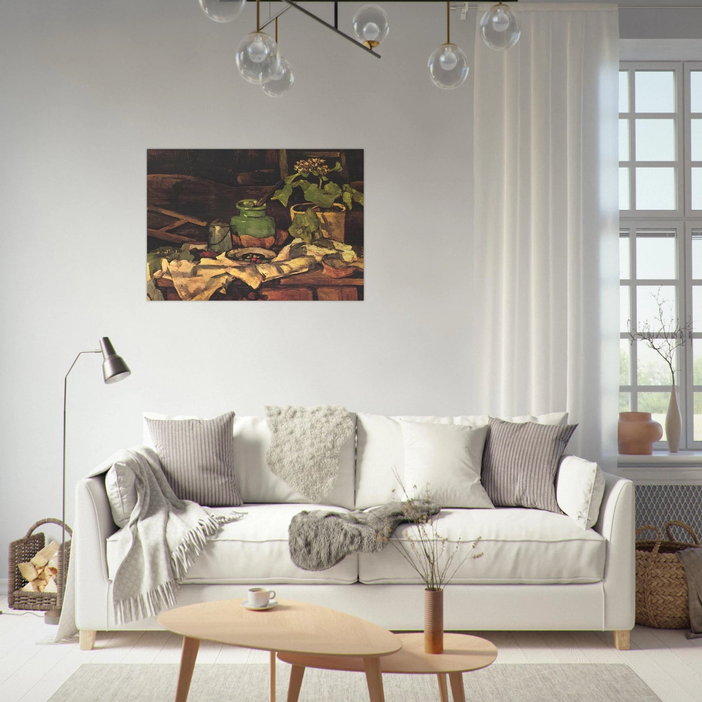 Flower pot at a table - Paul Cézanne Brushed Aluminum Print - 70x100 cm / 28x40 inches | Paul Cézanne Aluminum Print | Paul Cézanne Prints