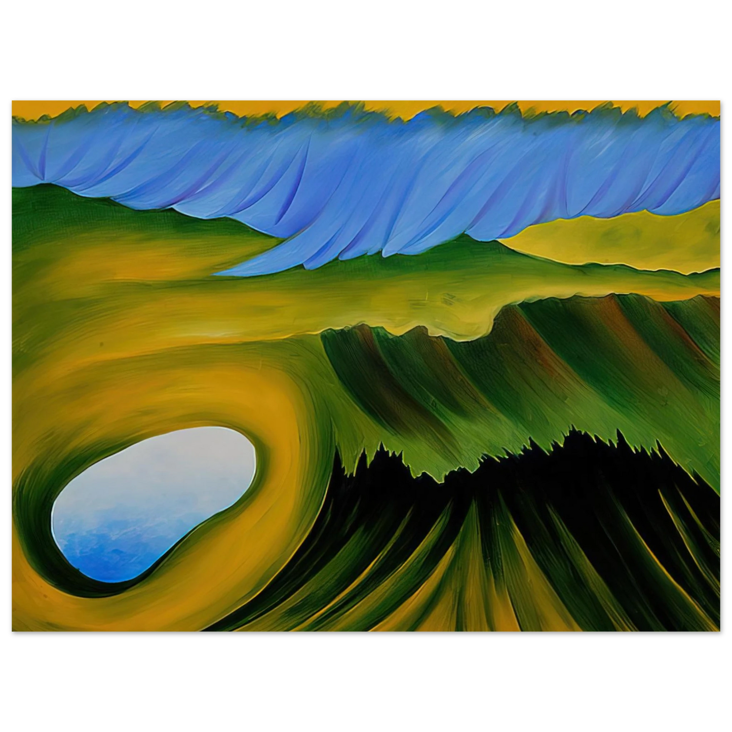 Georgia O'Keeffe - Mountains and Lake Fine Art Poster - 13x18 cm / 5x7 inches