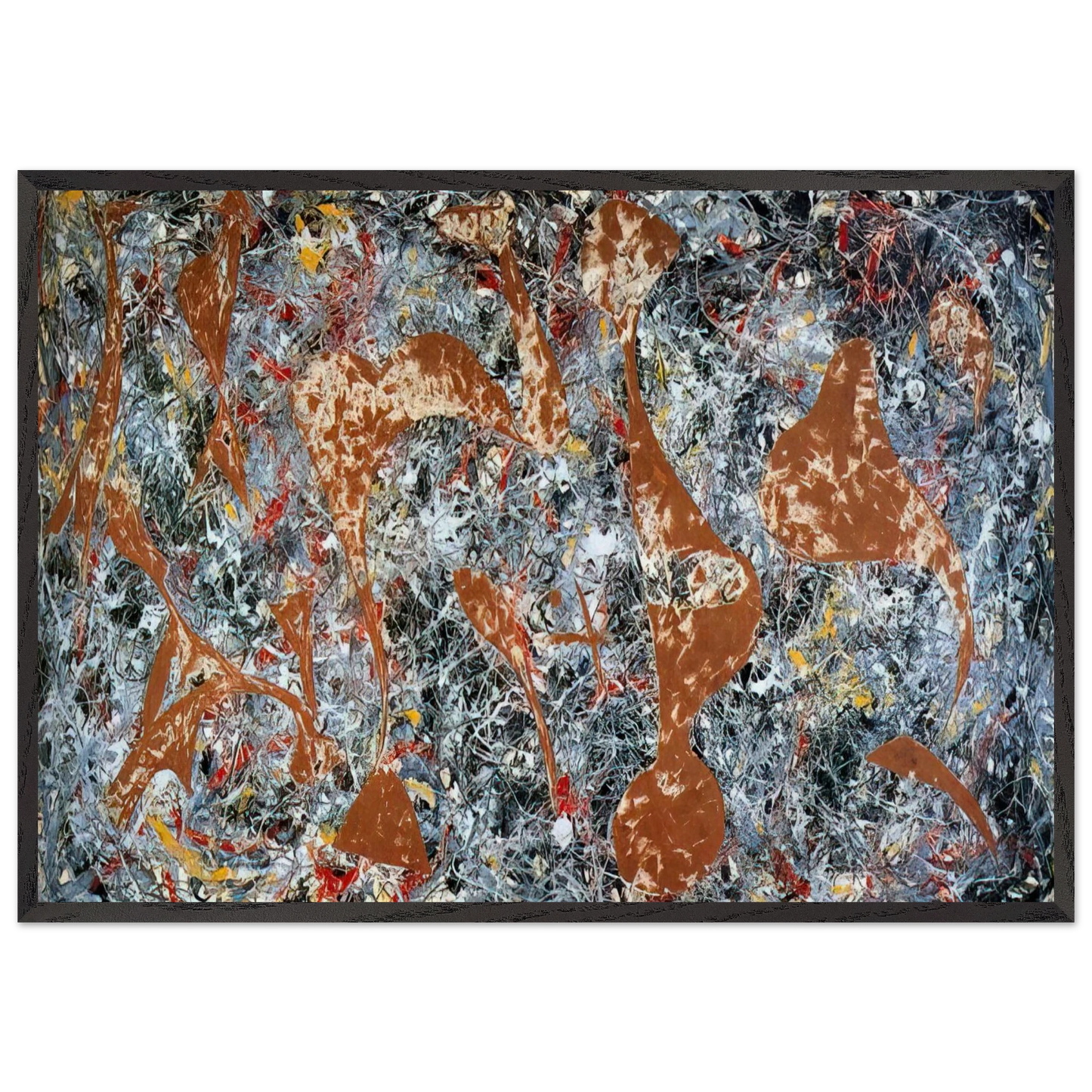 NUMBER 7 OUT OF THE WEB 1949 - Jackson Pollock Framed Art Print – Black Wooden Frame - Default Title - -Framed Art Print