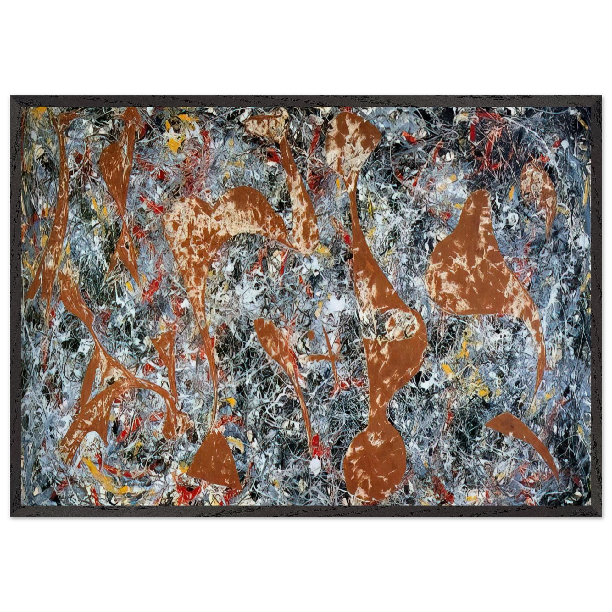 NUMBER 7 OUT OF THE WEB 1949 - Jackson Pollock Framed Art Print – Black Wooden Frame - Default Title - -Framed Art Print
