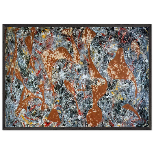 NUMBER 7 OUT OF THE WEB 1949 - Jackson Pollock Framed Art Print – Black Wooden Frame - Default Title - -Framed Art Print