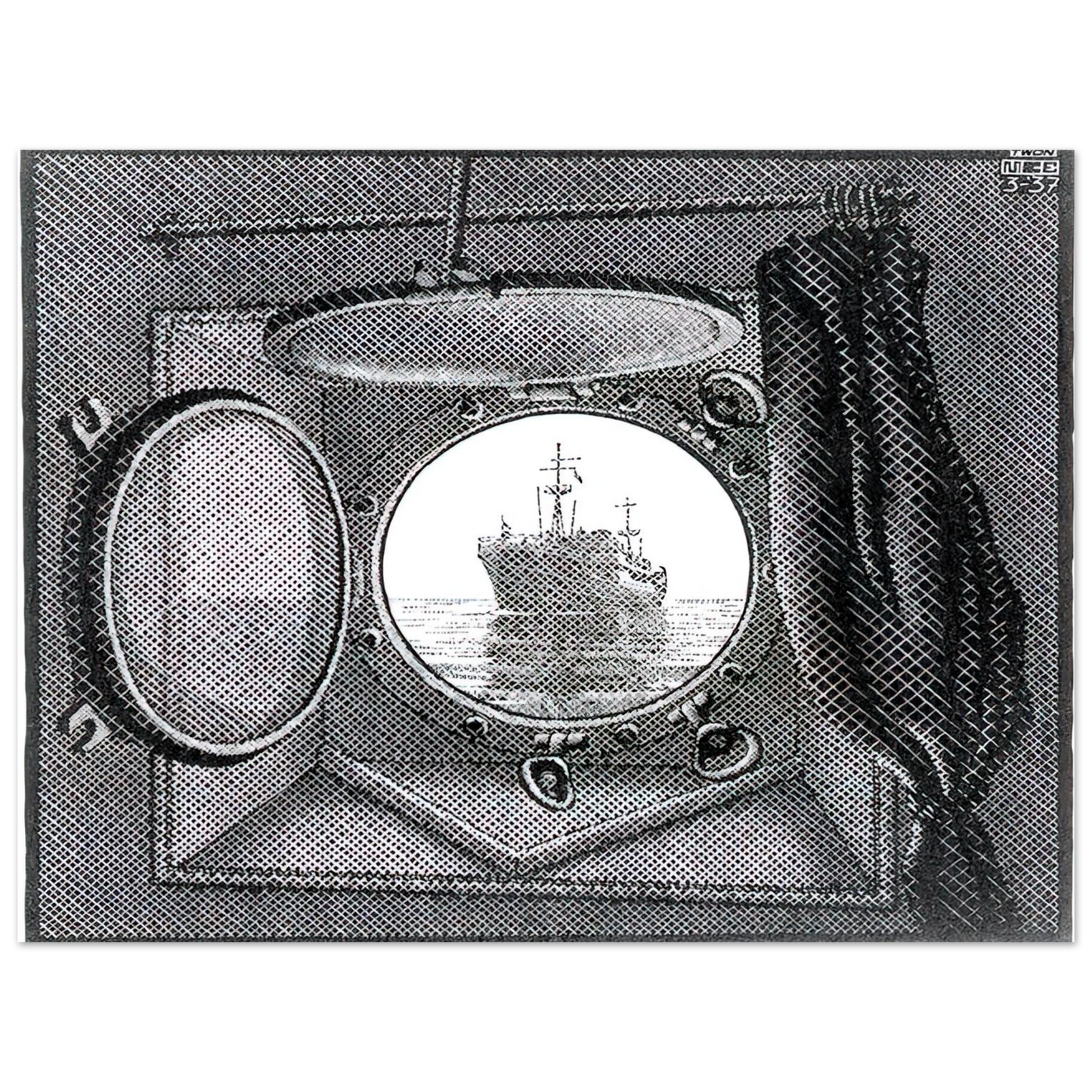 MC Escher - PORTHOLE Wall Art - 21x29.7 cm / 8x12" - Fine Art Poster - -