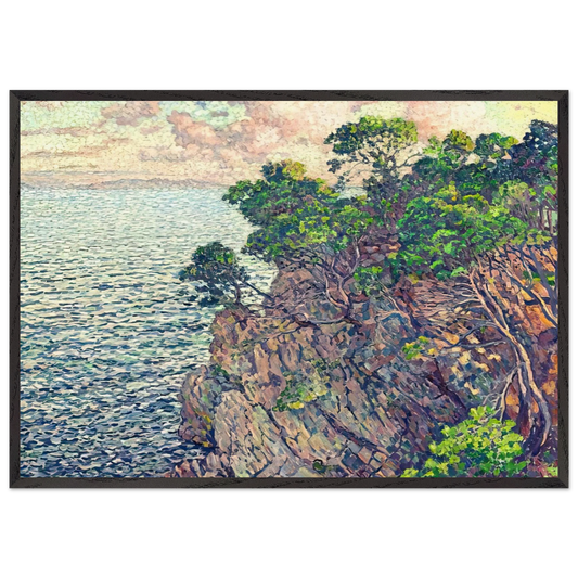 THE POINT OF ROSSIGNOL 1905 - Theo van Rysselberghe Framed Art Print – Black Wooden Frame - Default Title - -Framed Art Print