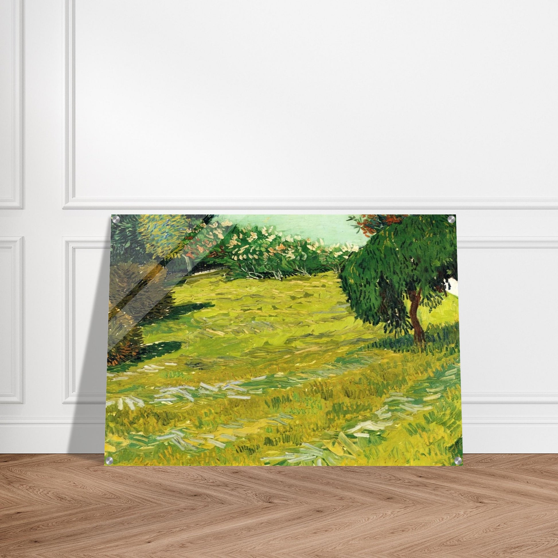 Garden with Weeping Willow - Vincent van Gogh Acrylic Print - 70x100 cm / 28x40″ inches