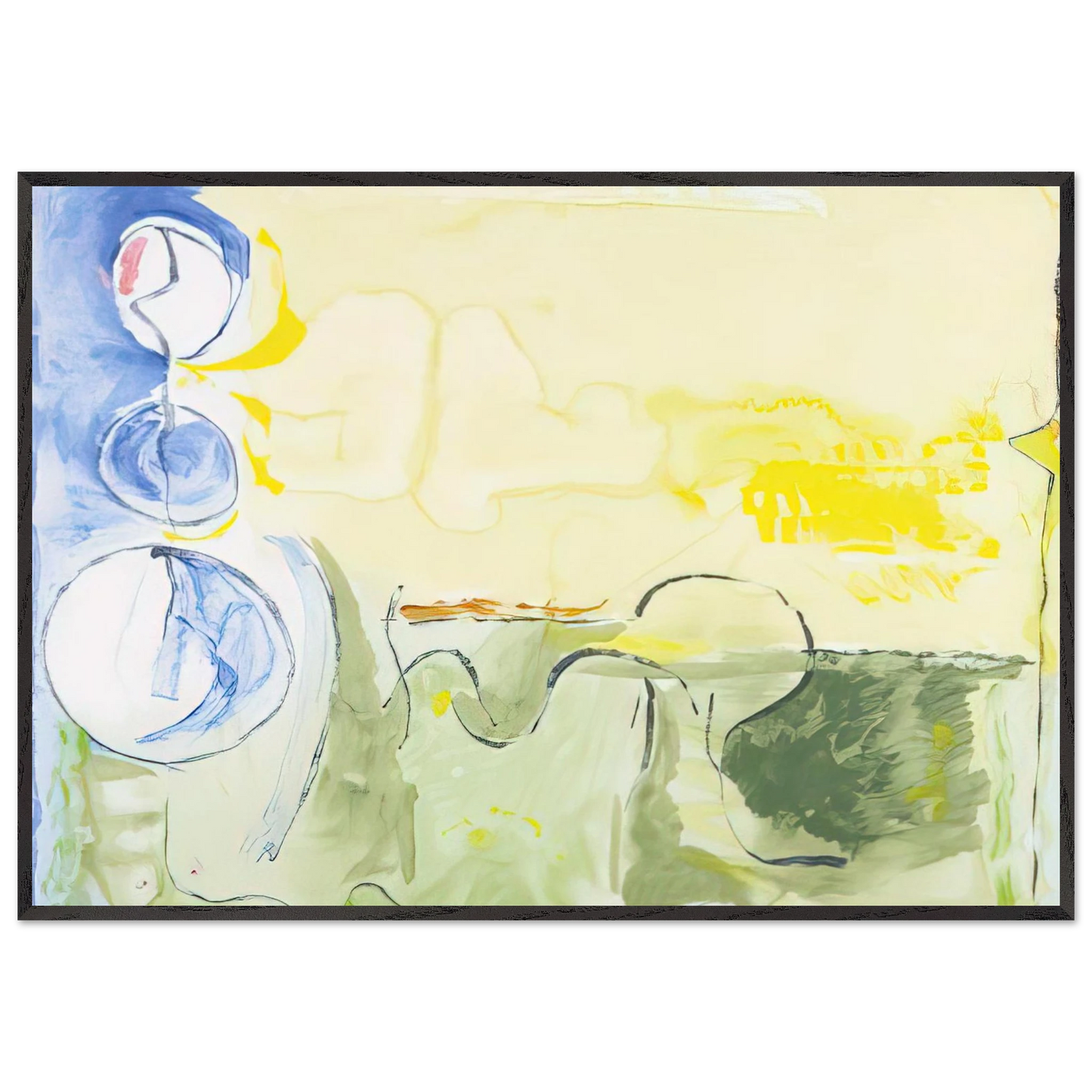 Helen Frankenthaler - Flotilla - 2006 Wall art - 27x35 cm / 11x14 inches - Premium Wooden Framed Poster With Fine Art Paper - White frame