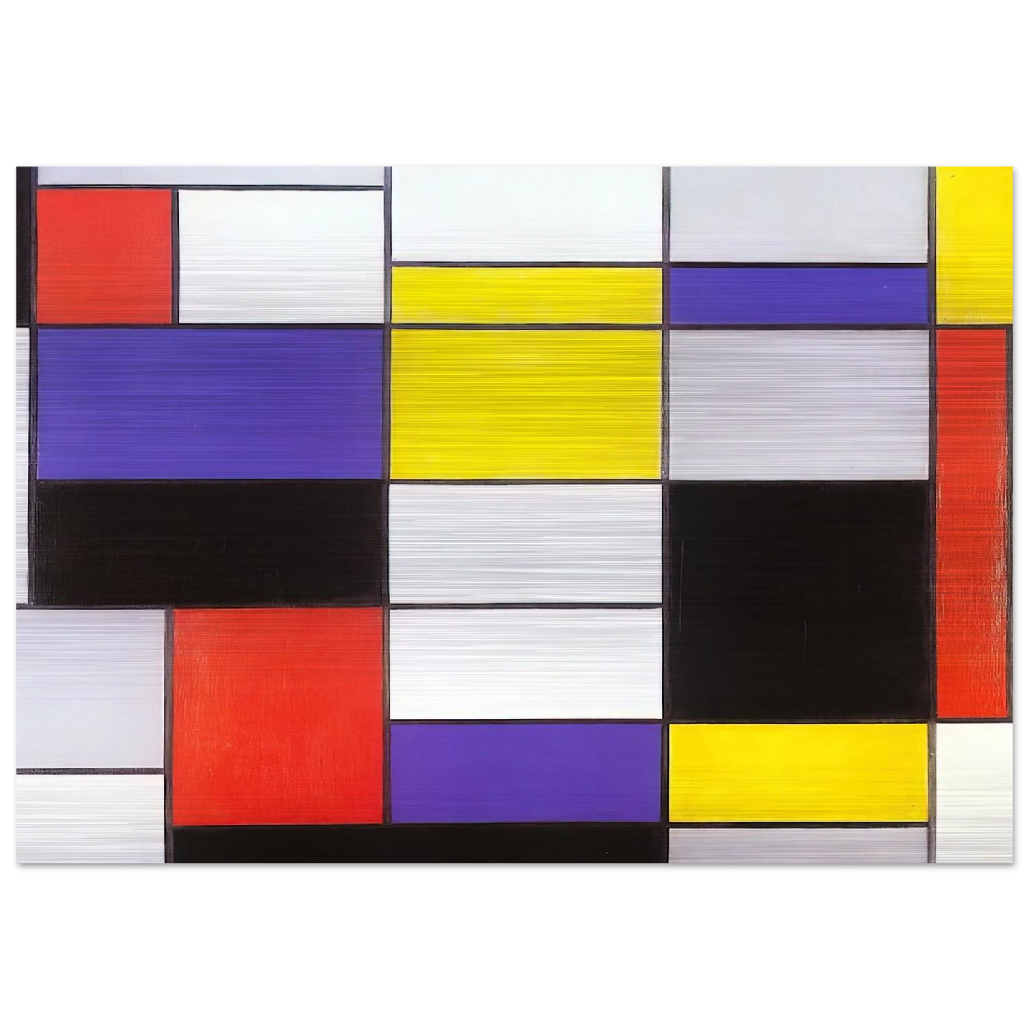 Composition A - Piet Mondrian Brushed Aluminum Print - 70x100 cm / 28x40 inches | Piet Mondrian Aluminum Print | Piet Mondrian Prints