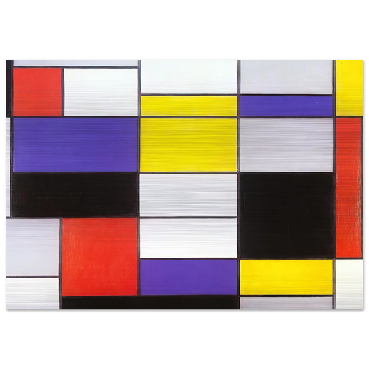 Composition A - Piet Mondrian Brushed Aluminum Print - 70x100 cm / 28x40 inches | Piet Mondrian Aluminum Print | Piet Mondrian Prints