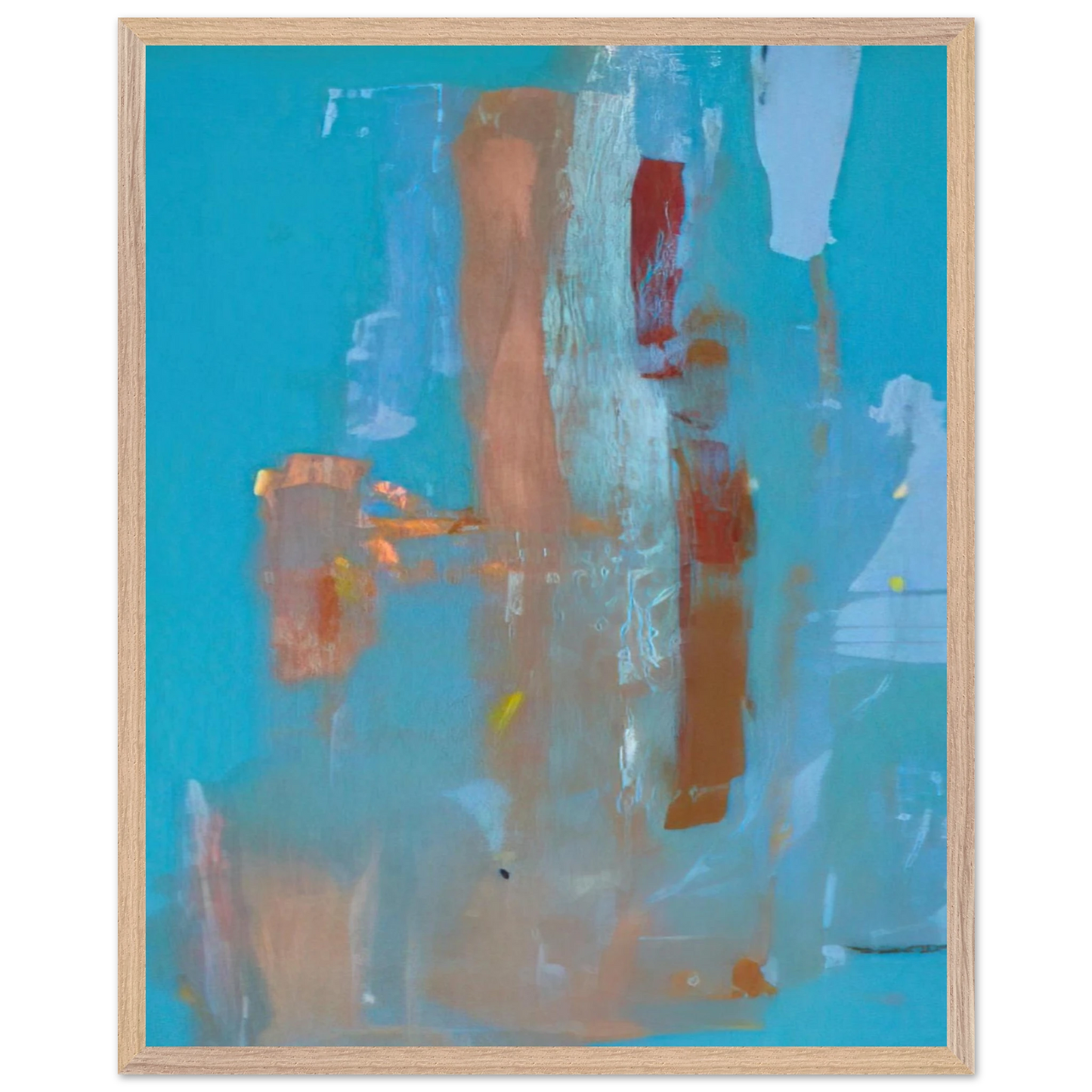 Helen Frankenthaler - In on Blue - 1976 Wall art - 30x45 cm / 12x18 inches - Premium Wooden Framed Poster With Fine Art Paper - Black frame