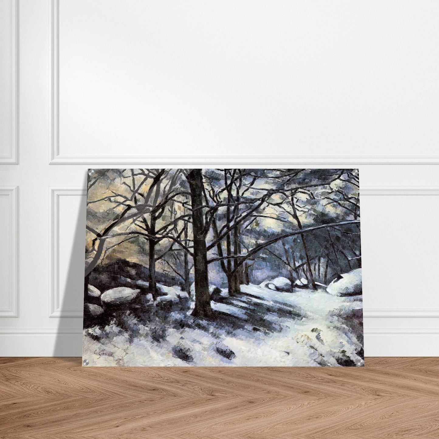 Melting Snow. Fontainbleau - Paul Cézanne Acrylic Print - 70x100 cm / 28x40″ inches