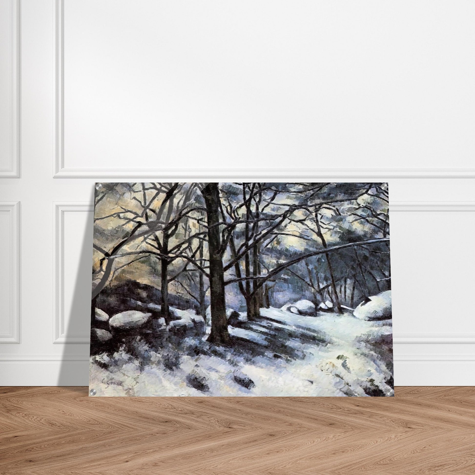 Melting Snow. Fontainbleau - Paul Cézanne Acrylic Print - 70x100 cm / 28x40″ inches