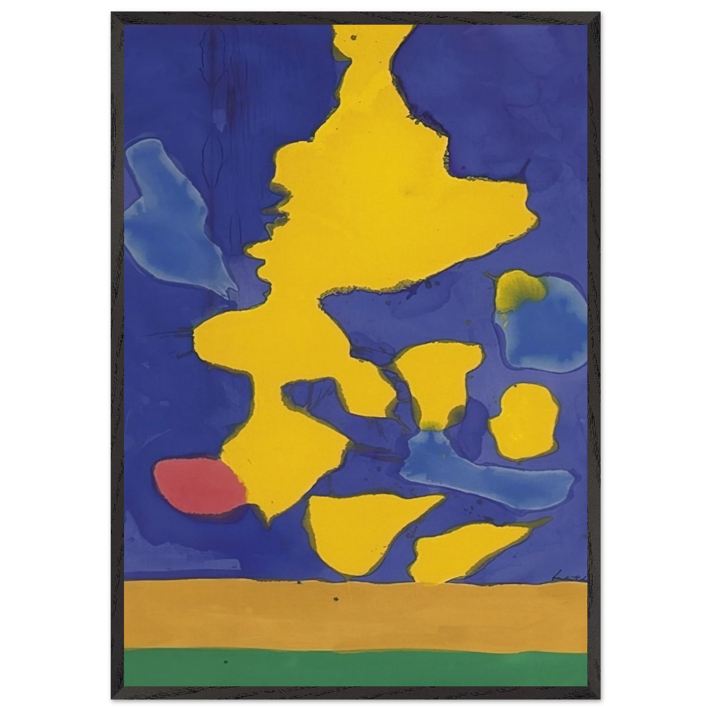 Saturn Revisited - 1964 - Helen Frankenthaler Framed Art Print – Black Wooden Frame - Default Title - -Framed Art Print