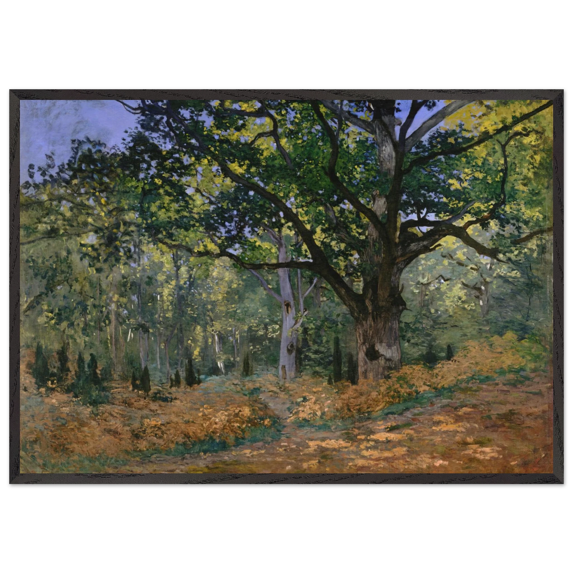 The Bodmer Oak Fontainebleau - claude monet Framed Art Print – Black Wooden Frame - Default Title - -Framed Art Print
