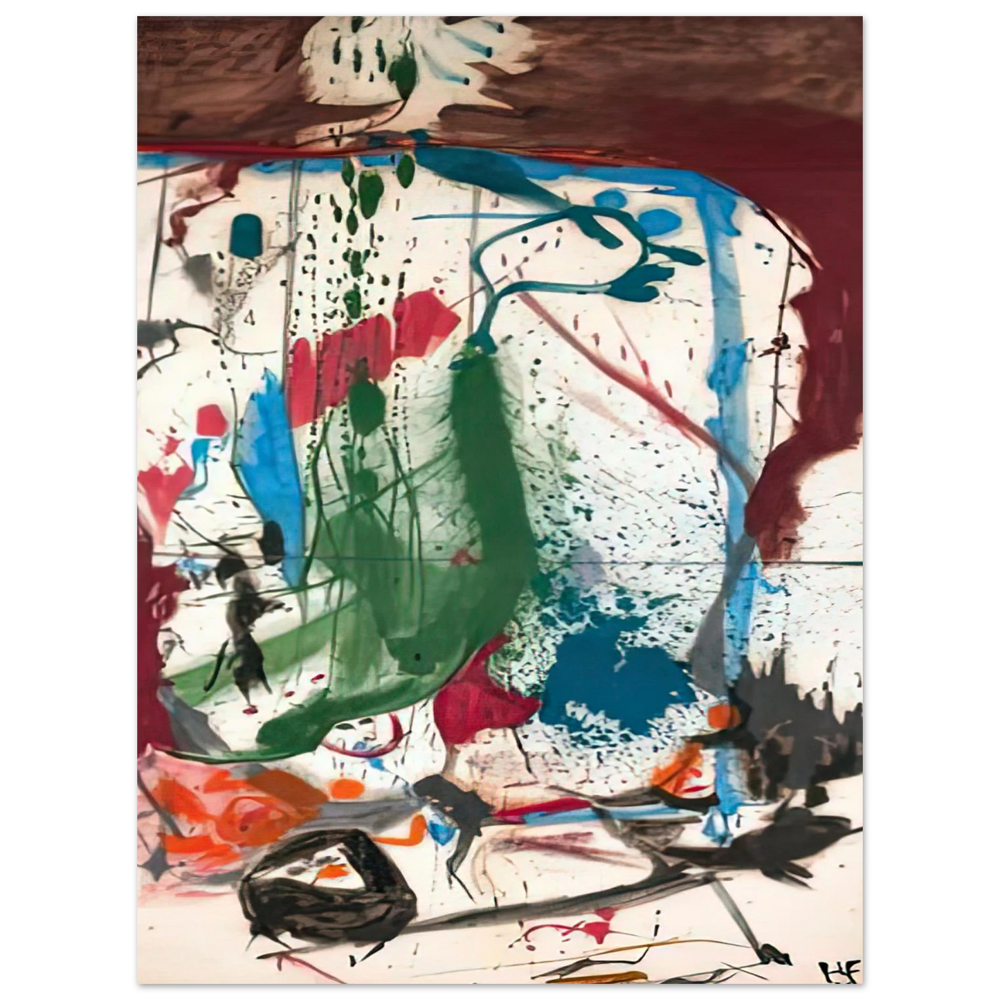 Helen Frankenthaler - Las Mayas, 1958- Wall Art - 30x40 cm / 12x16 inches - Premium Wooden Framed Poster With Fine Art Paper - Wood frame