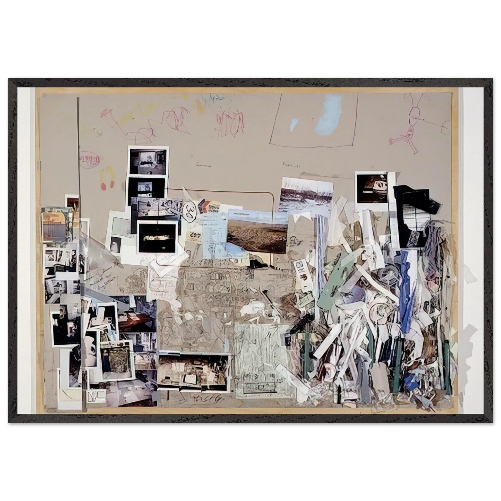 Tischmatte Bali-Mosfellssveit - 1996 - Dieter Roth Framed Art Print – Black Wooden Frame - Default Title - -Framed Art Print