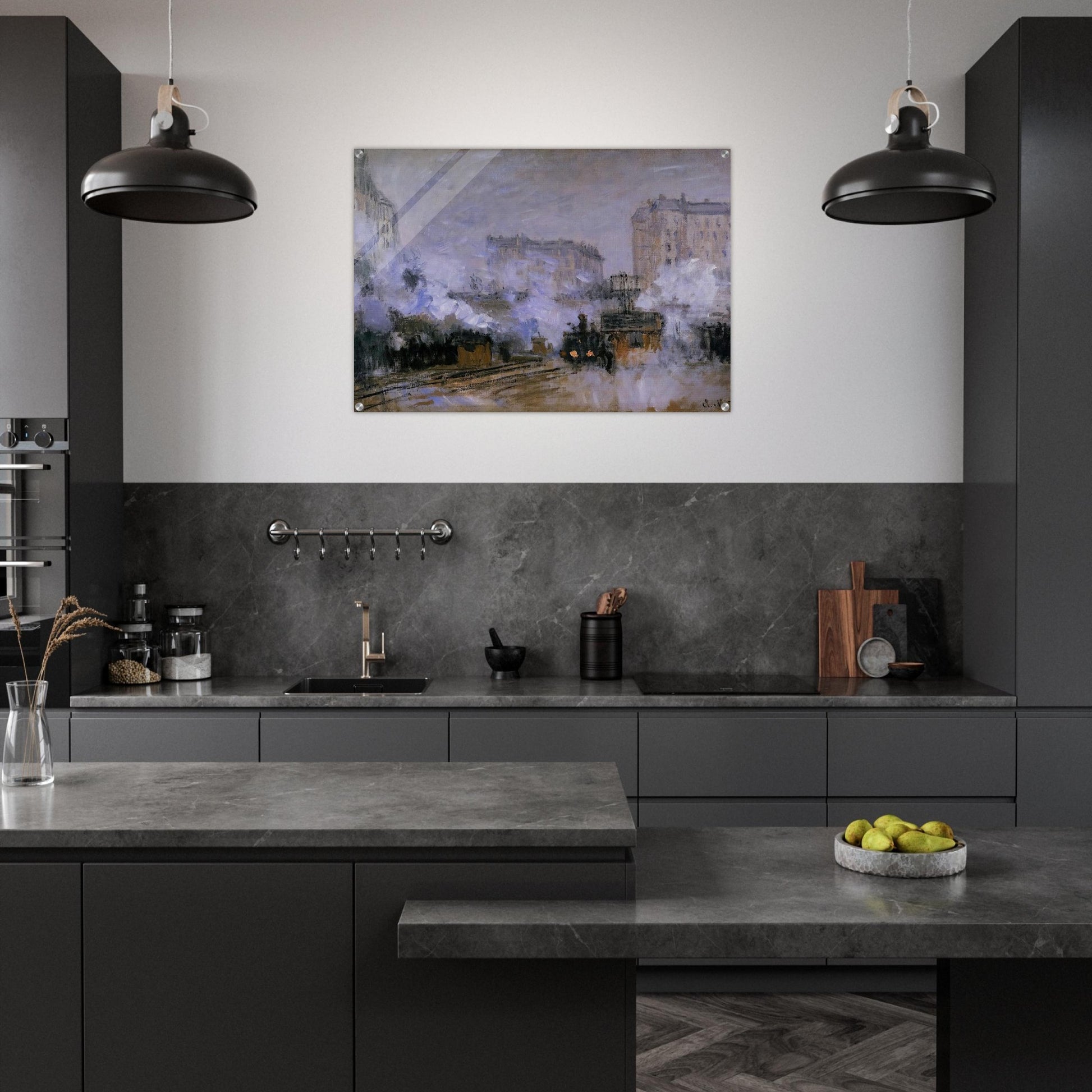 Saint-Lazare Station, Arrival of a Train - claude monet Acrylic Print - 70x100 cm / 28x40″ inches