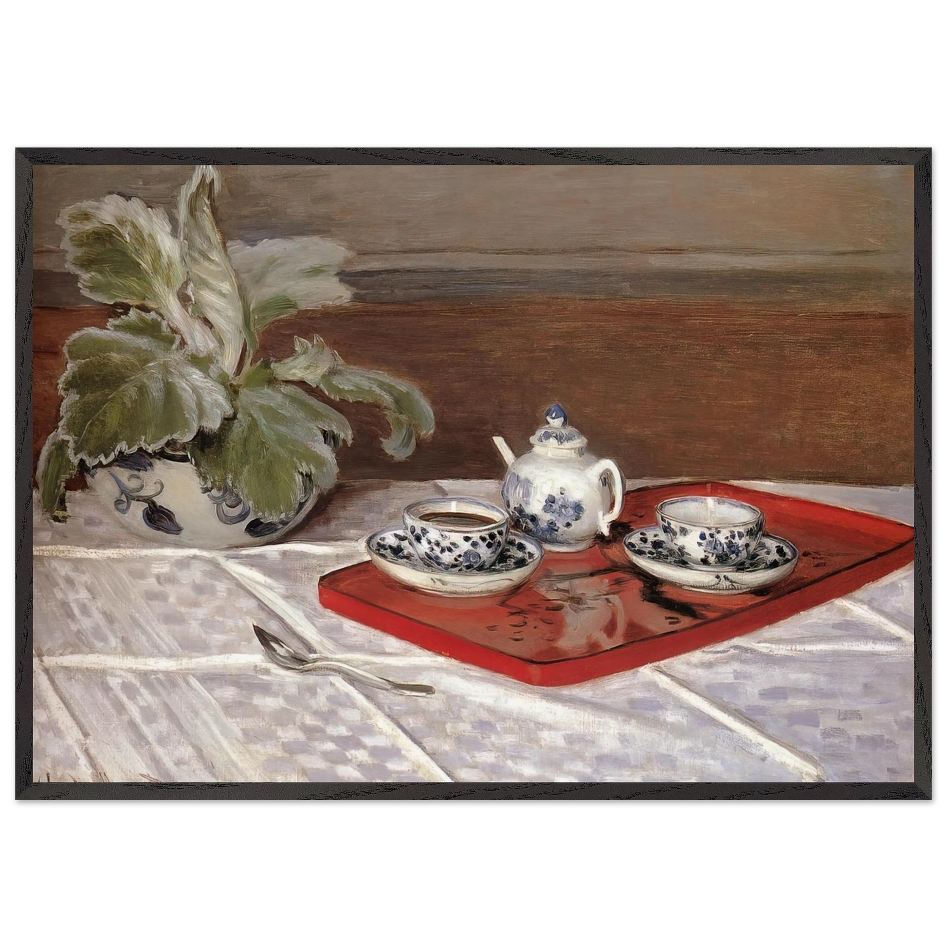 The Tea Set - claude monet Framed Art Print – Black Wooden Frame - Default Title - -Framed Art Print