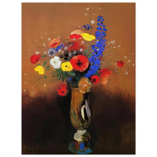 Odilon Redon - WILD FLOWERS IN A LONG NECKED VASE Fine Art Poster - Default Title