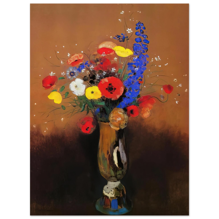 Odilon Redon - WILD FLOWERS IN A LONG NECKED VASE  75x100 cm / 30x40inches Fine Art Poster