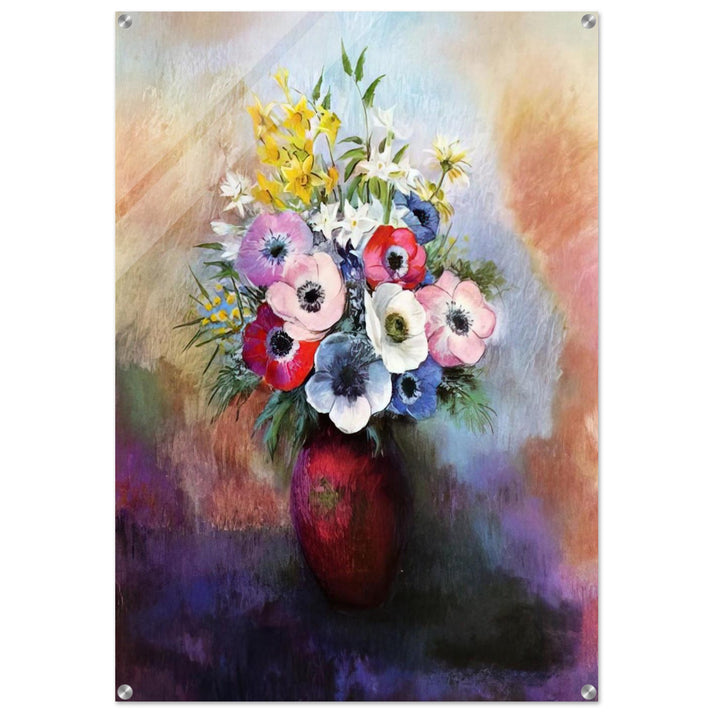 ANEMONES - Odilon Redon Acrylic Print - 70x100 cm / 28x40″ inches