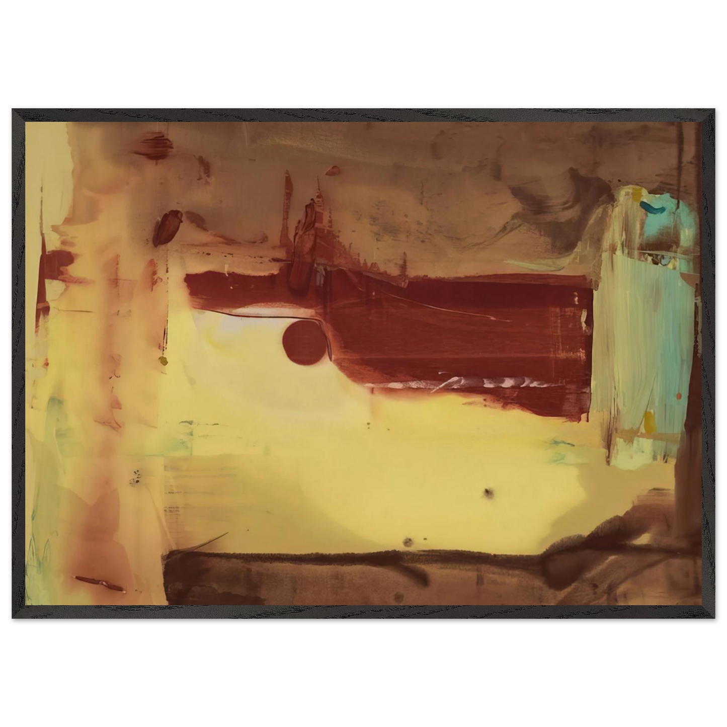 Helen Frankenthaler - Desert Pass - 1976 Wall art - A1 (59.4 x 84.1  cm) - Premium Wooden Framed Poster With Fine Art Paper - Black frame