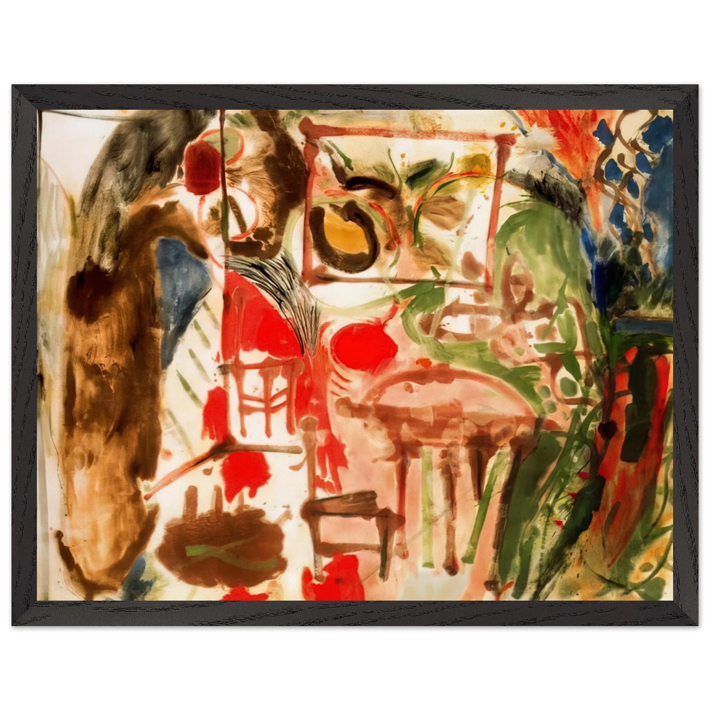 Helen Frankenthaler - Interior - 1957 Wall art - 27x35 cm / 11x14 inches - Premium Wooden Framed Poster With Fine Art Paper - Wood frame