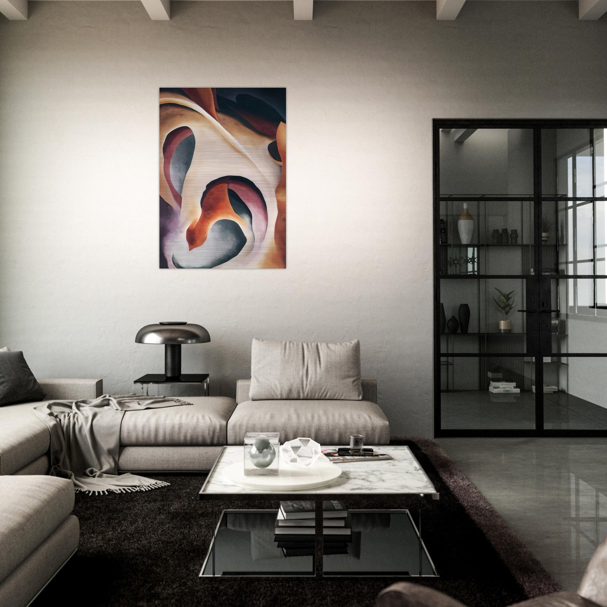 Leaf Motif 2 - Georgia O'Keeffe Brushed Aluminum Print - 70x100 cm / 28x40 inches | Georgia O'Keeffe Aluminum Print | Georgia O'Keeffe Prints