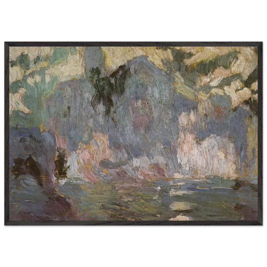 PLAYA PORT ALGUER FROM RIBA D EN PITXO - Salvador Dali Framed Art Print – Black Wooden Frame - Default Title - -Framed Art Print