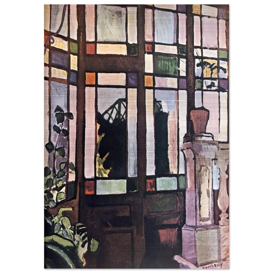 WINDOW WITH COLOURED GLASSES 1906 - Raoul Dufy Brushed Aluminum Print - 70x100 cm / 28x40 inches | Raoul Dufy Aluminum Print | Raoul Dufy Prints