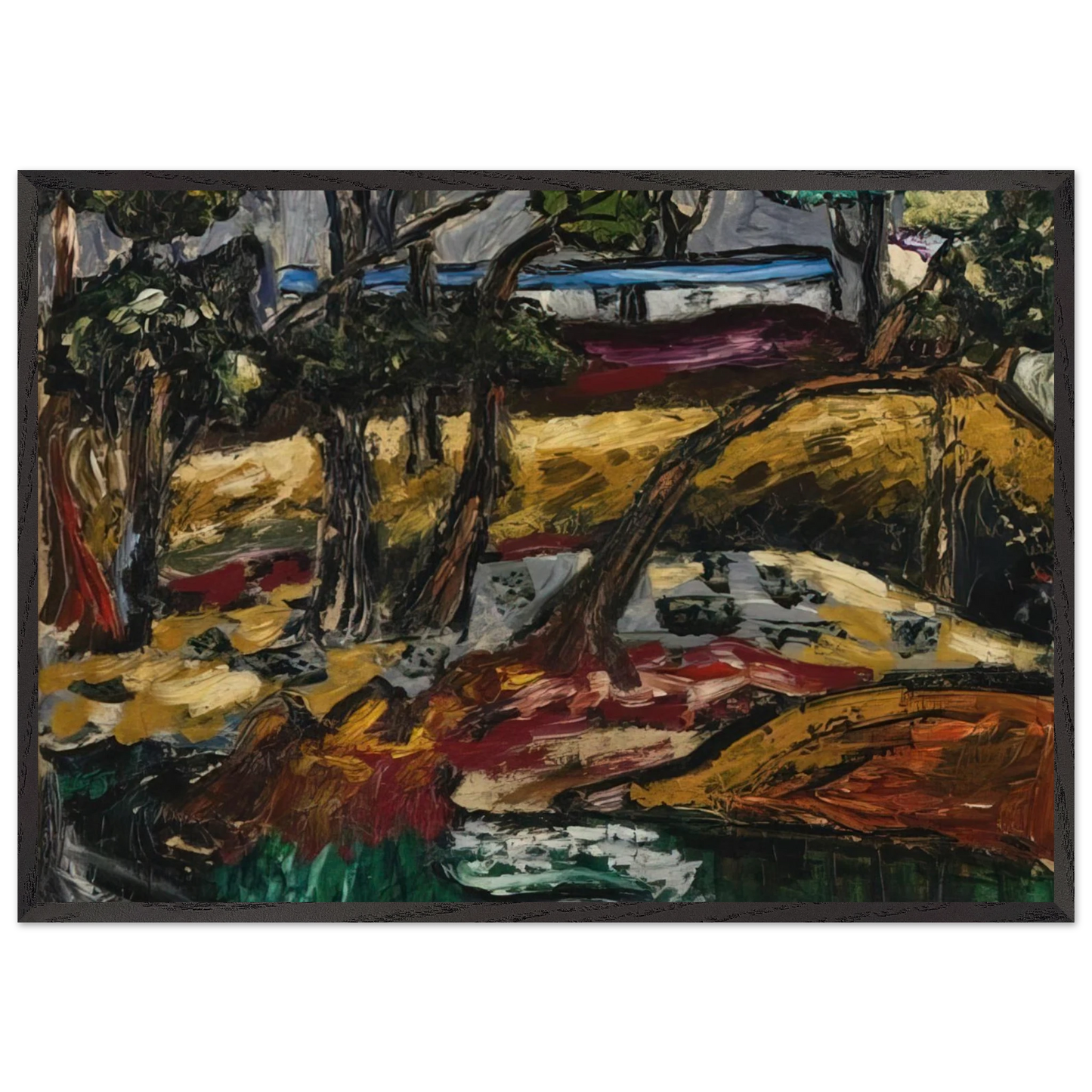 Landscape - Expressionism - Forrest Bess Framed Art Print – Black Wooden Frame - Default Title - -Framed Art Print