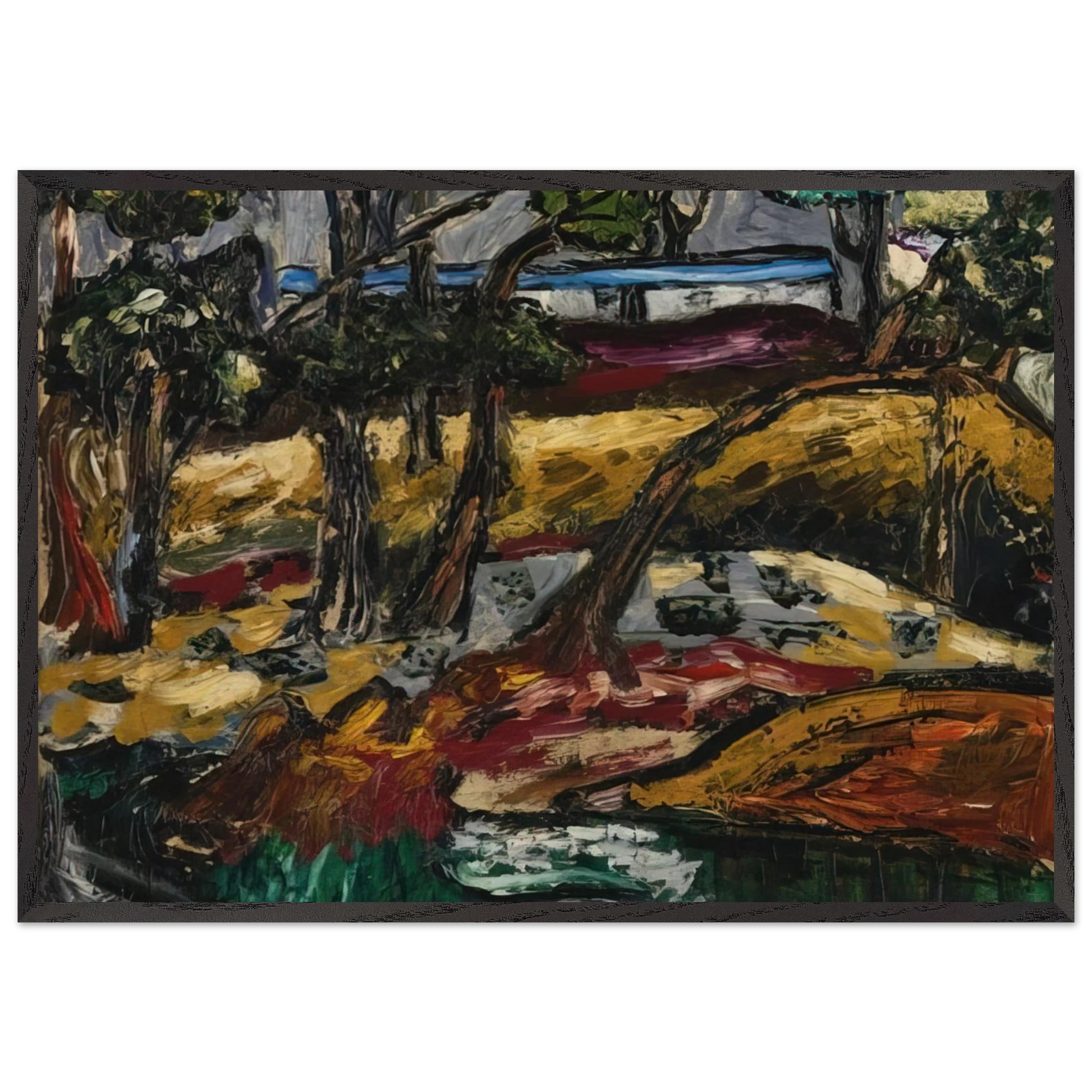 Landscape - Expressionism - Forrest Bess Framed Art Print – Black Wooden Frame - Default Title - -Framed Art Print
