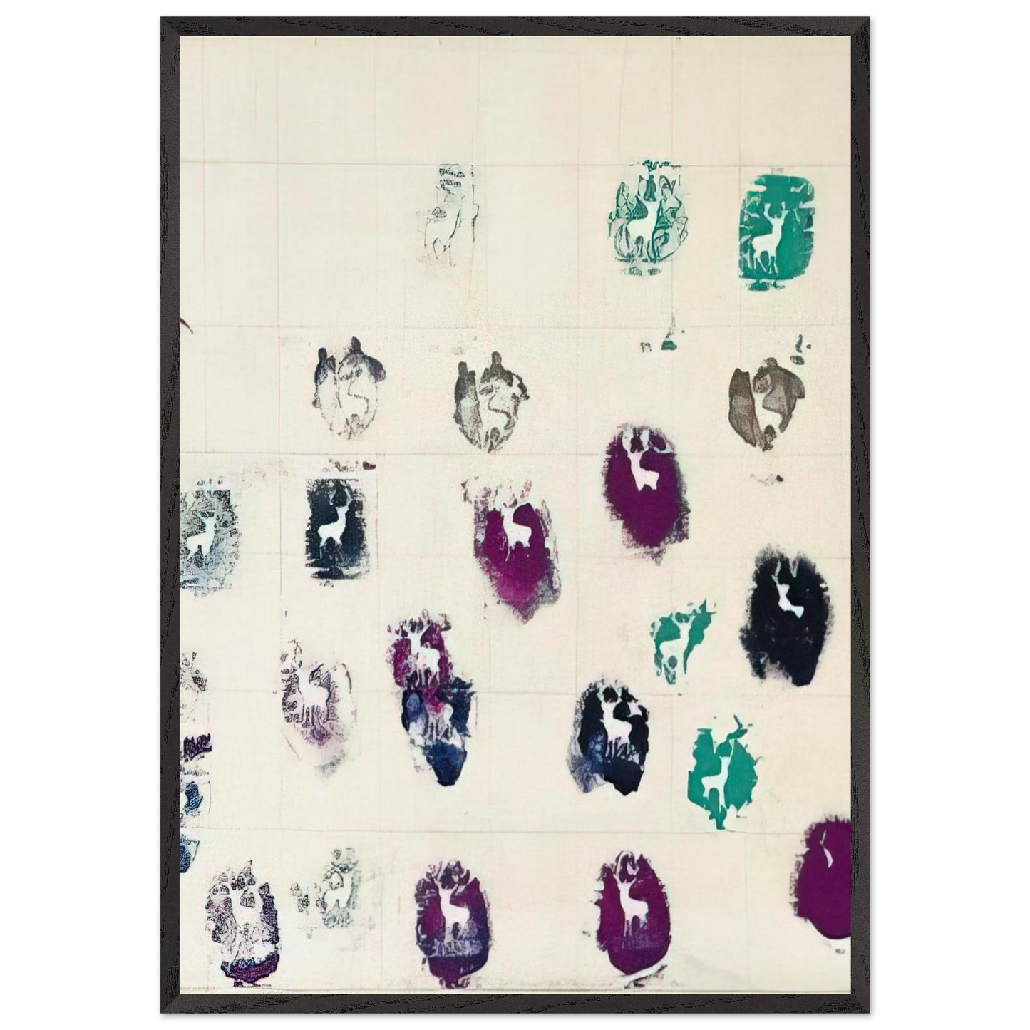 UNTITLED STAMBECCHI 1981 - Alighiero Boetti Framed Art Print – Black Wooden Frame - Default Title - -Framed Art Print