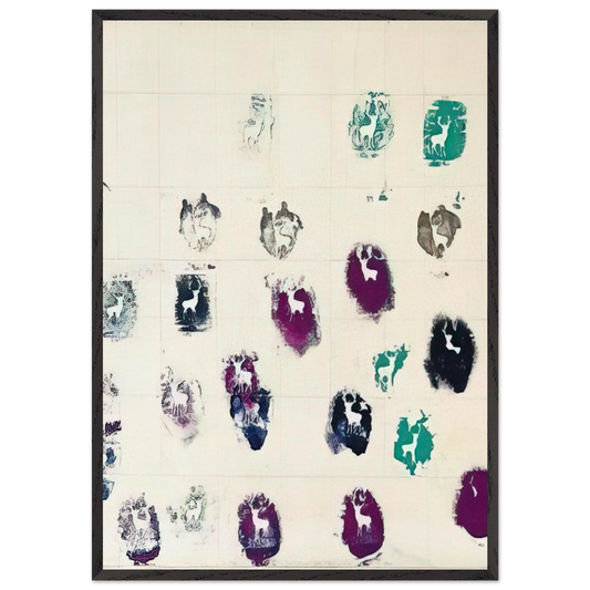 UNTITLED STAMBECCHI 1981 - Alighiero Boetti Framed Art Print – Black Wooden Frame - Default Title - -Framed Art Print