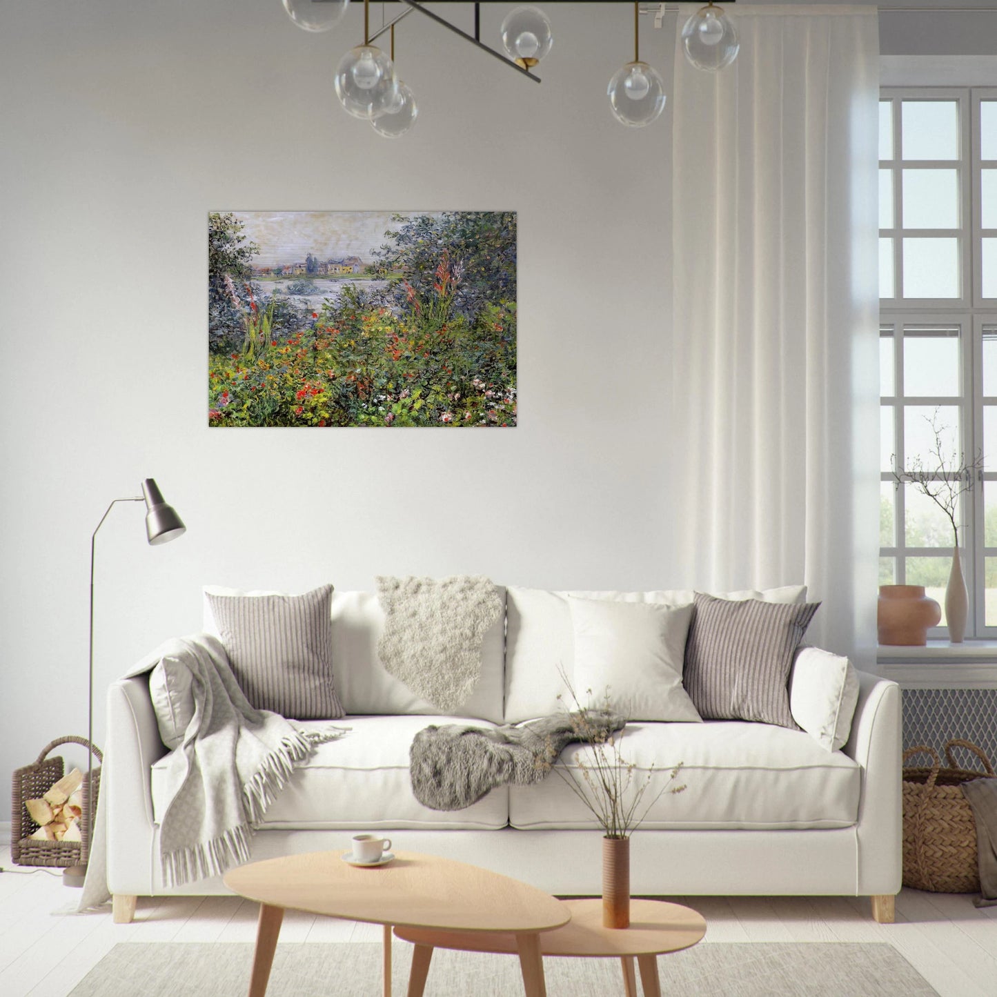 Flowers at Vetheuil - claude monet Brushed Aluminum Print - 70x100 cm / 28x40 inches | claude monet Aluminum Print | claude monet Prints