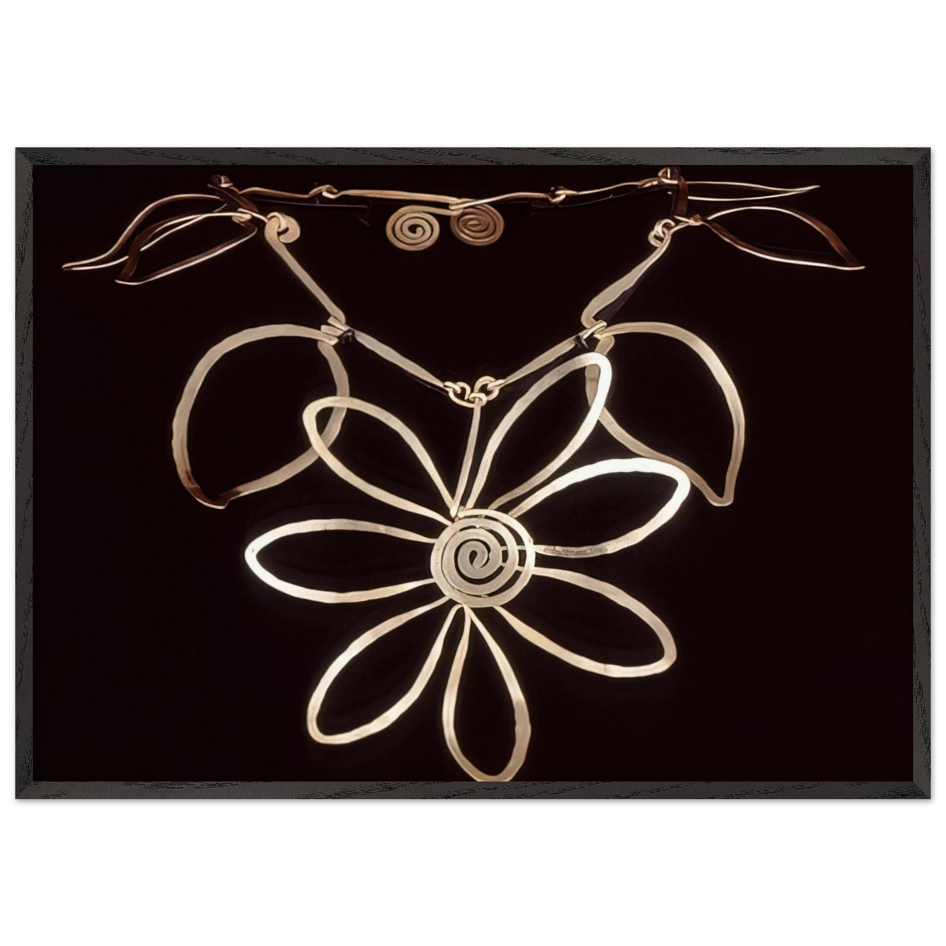 FLOWER NECKLACE 1938 - Alexander Calder Framed Art Print – Black Wooden Frame - Default Title - -Framed Art Print