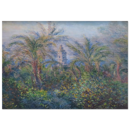 Garden in Bordighera, Impression of Morning - claude monet Brushed Aluminum Print - 70x100 cm / 28x40 inches | claude monet Aluminum Print | claude monet Prints