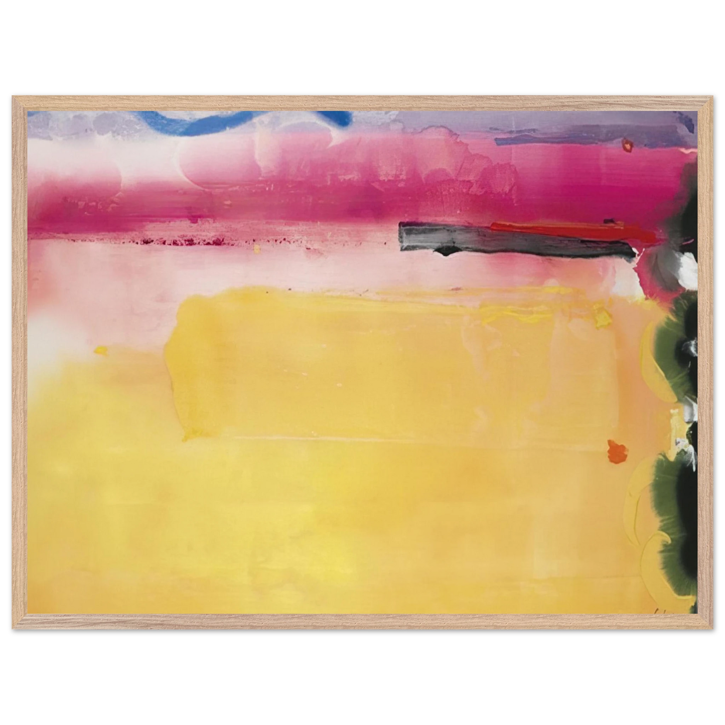 Helen Frankenthaler - Black-Eyed Susan - 1988 Wall art - 28x43  cm / XL (11x17 inches) - Premium Wooden Framed Poster With Fine Art Paper - White frame