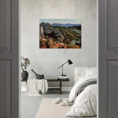 Rocks at L'Estaque - Paul Cézanne Brushed Aluminum Print - 70x100 cm / 28x40 inches | Paul Cézanne Aluminum Print | Paul Cézanne Prints