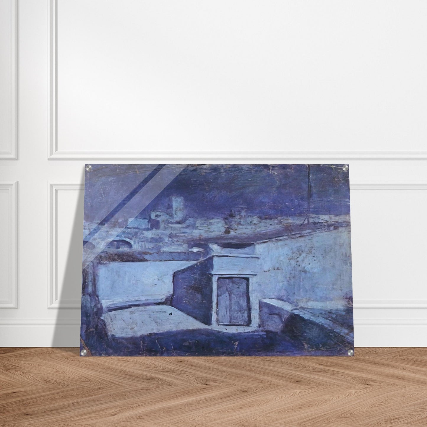 The roofs of Barcelona in the moonlight - Pablo Picasso Acrylic Print - 70x100 cm / 28x40″ inches | Pablo Picasso Wall Art | Pablo Picasso Prints
