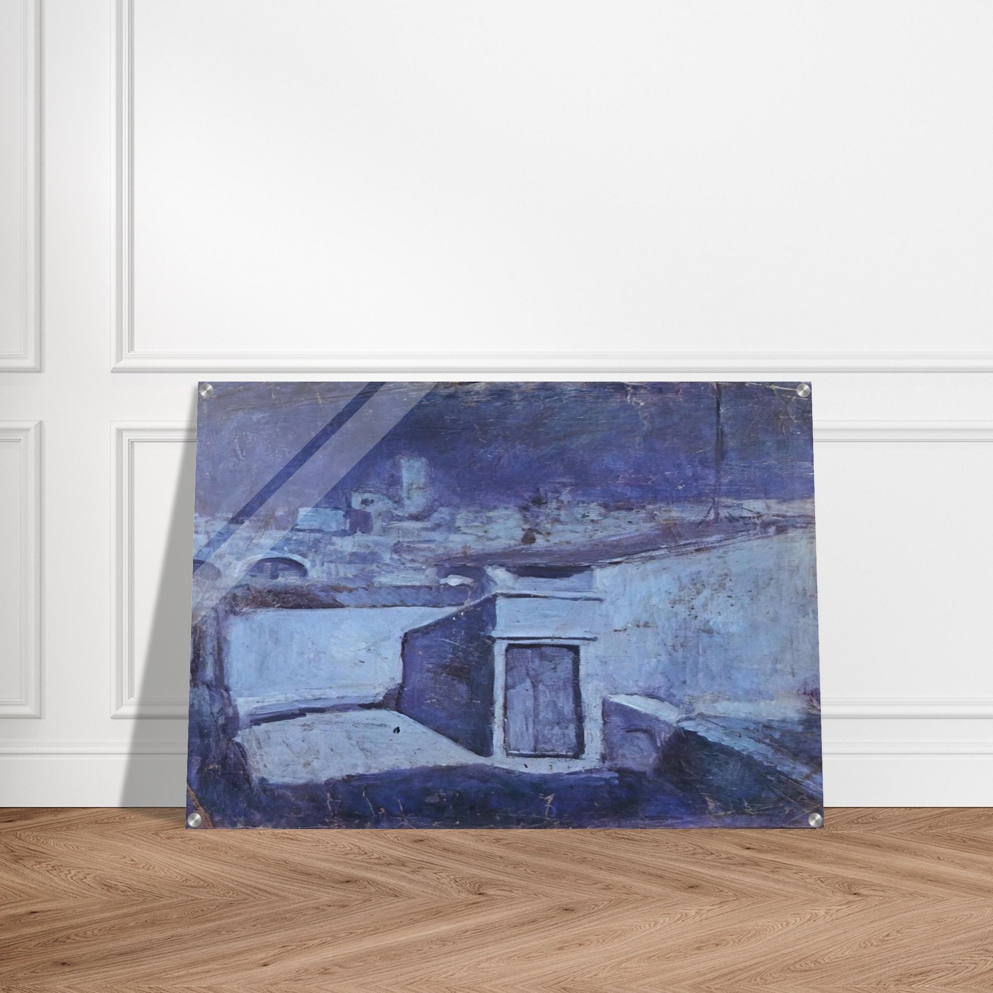 The roofs of Barcelona in the moonlight - Pablo Picasso Acrylic Print - 70x100 cm / 28x40″ inches | Pablo Picasso Wall Art | Pablo Picasso Prints