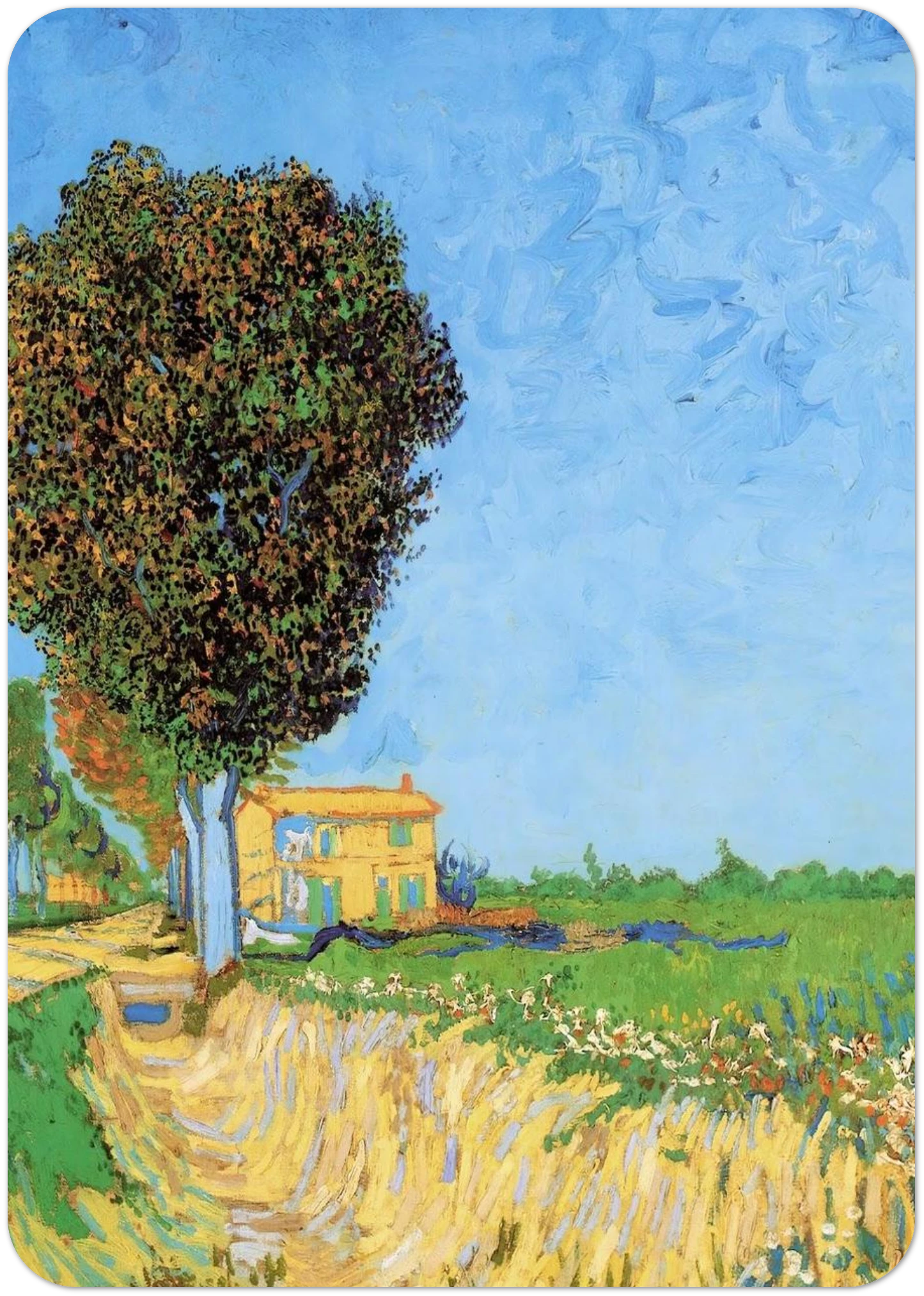 A Lane near Arles By Vincent van Gogh Pack of 10 Post Cards | Vincent van Gogh Post Cards | A6 (10.5 x 14.8 cm) - 4.1 x 5.8 inches