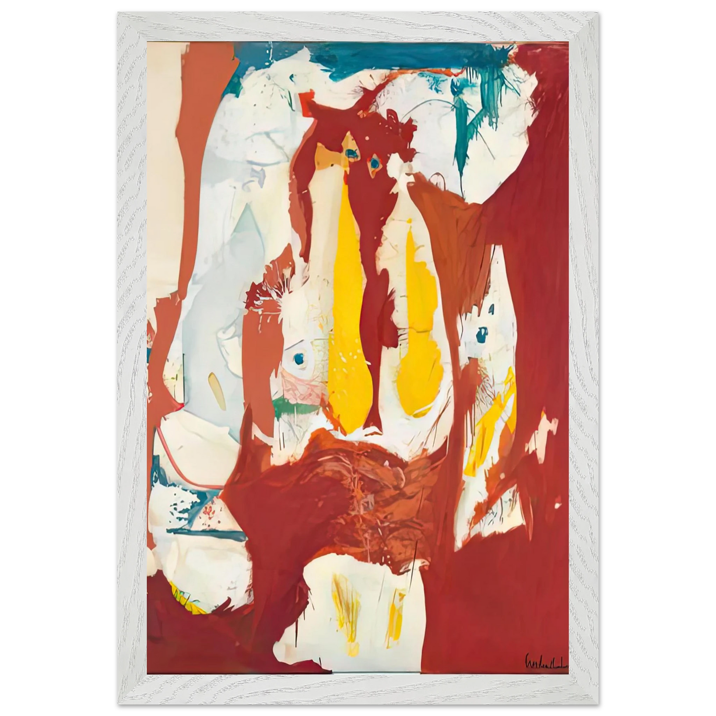 Helen Frankenthaler - The Red Sea, 1959- Wall Art - 21x29.7 cm / 8x12" - Premium Wooden Framed Poster With Fine Art Paper - Black frame