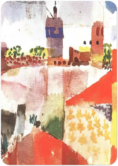 HAMMAMET WITH MOSQUE 1914 By Paul Klee Pack of 10 Post Cards | Paul Klee Post Cards | A6 (10.5 x 14.8 cm) - 4.1 x 5.8 inches