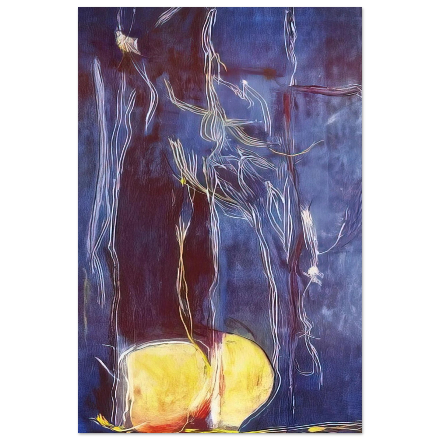 Helen Frankenthaler - All About Blue - 1994 Wall art - 30x40 cm / 12x16 inches - Premium Wooden Framed Poster With Fine Art Paper - Wood frame